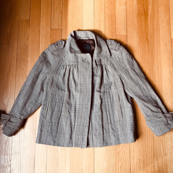HP🎉 NWOT Banana Republic Brown Plaid Jacket - Picture 1 of 7